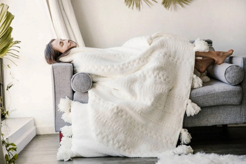 Sunday Citizen Braided Pom Pom Throw