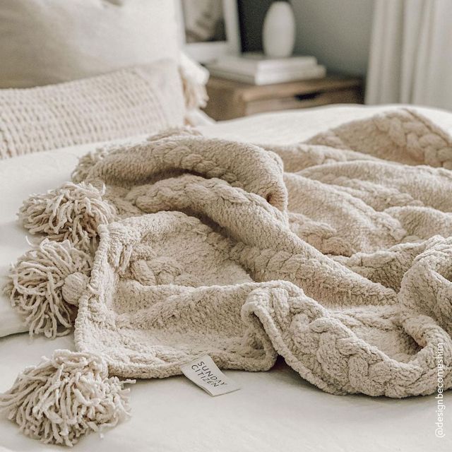 Sunday Citizen Braided Pom Pom Throw #1