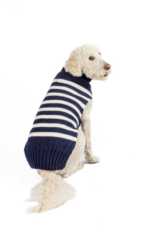 S Chilly Dog Flynn Stripe Dog Sweater at Free People in Blue, Size: L