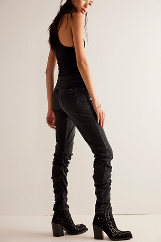 We The Free Daliah Stacked Straight-Leg Jeans at Free People in Back To Black, Size: 24