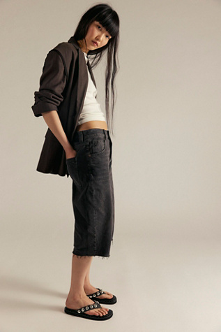 We The Free Jam Session Relaxed Capri Jeans at Free People in Black, Size: 27