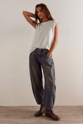 We The Free Margo Barrel Pull-On Jeans | Free People UK