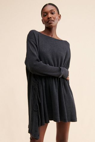 Free people long sleeve black dress sale