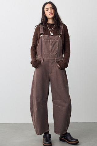 Женский комбинезон We The Free Good Luck Barrel Overalls, цвет: Шоколадный — фото 2