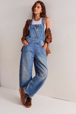 We The Free Good Luck Barrel Dungarees at Free People in Rambler, Size: XS