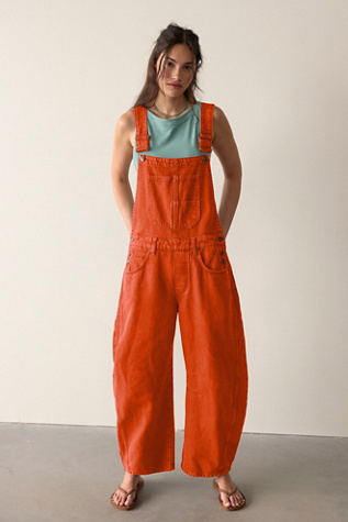 Free People We The Free Good Luck Barrel Overalls