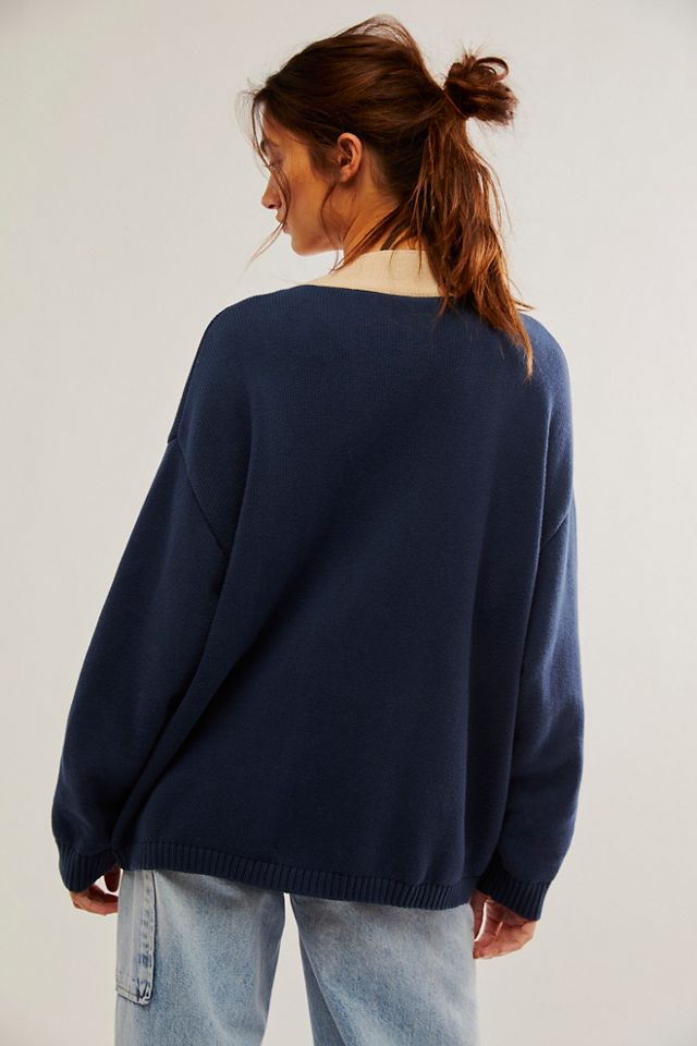 Found Varsity Contrast Cardigan #1