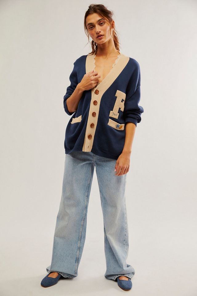 Found Varsity Contrast Cardigan #2