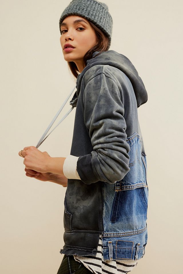 Tricia Fix Zuma Denim Mix Hooded Sweatshirt #3