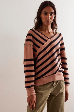 We The Free Crossroads Pullover at Free People in Khaki And Black Combo, Size: Medium