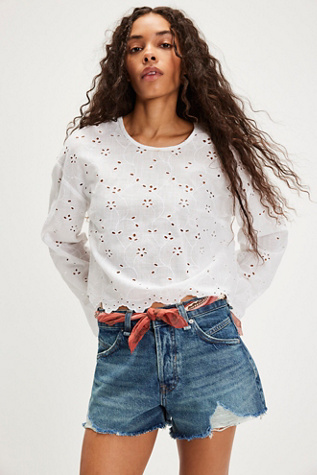 We The Free Now Or Never Denim Shorts At Free People In Sunsational, Size: 27