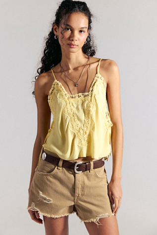 We The Free Now Or Never Denim Shorts at Free People in Oat Latte, Size: 27