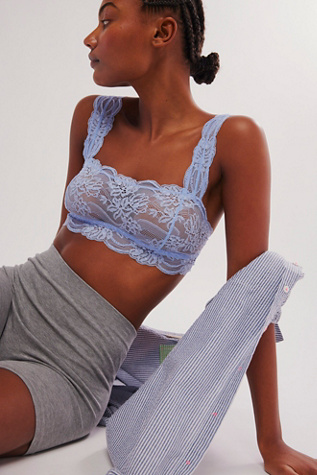 Last Dance Square Bralette by Intimately at Free People in Kentucky Blue, Size: Large