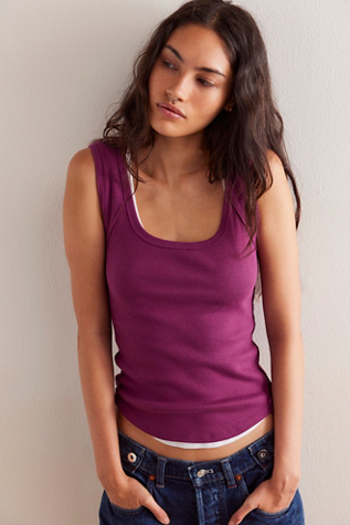 We The Free Hummingbird Tank Top at Free People in Amaranth, Size: Medium