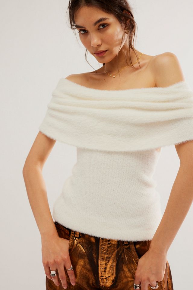 Cold Shoulder Sweater & Cozy Scarf
