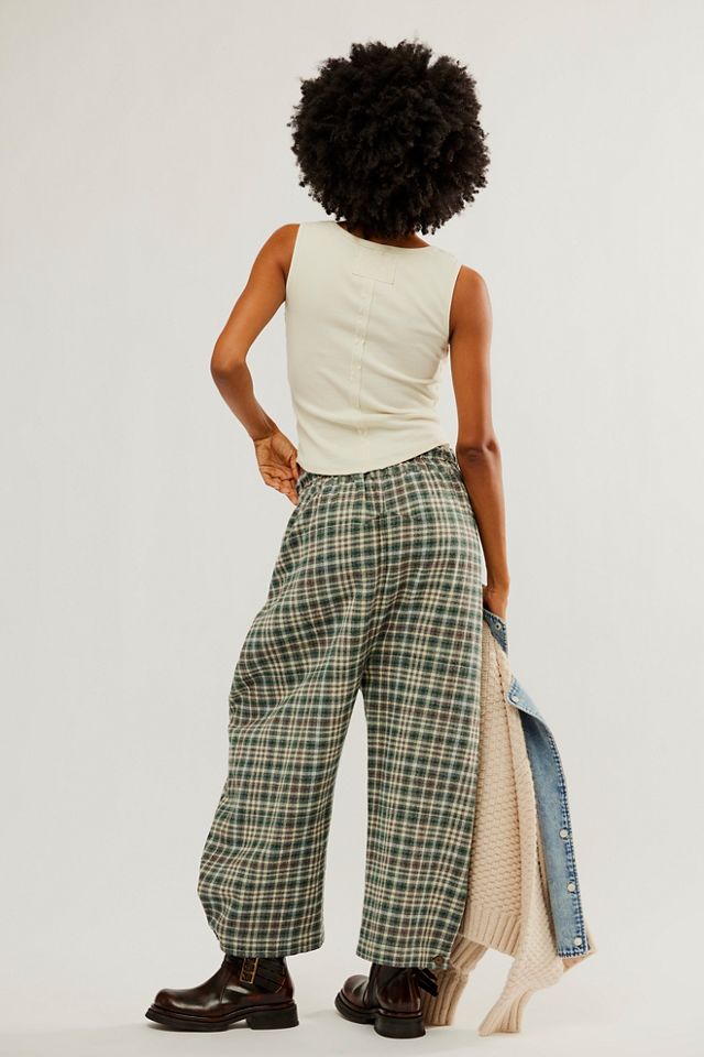 Cool Harbor Plaid Wide-Leg Pants