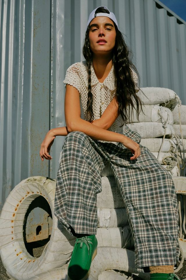 Cool Harbor Plaid Wide-Leg Pants