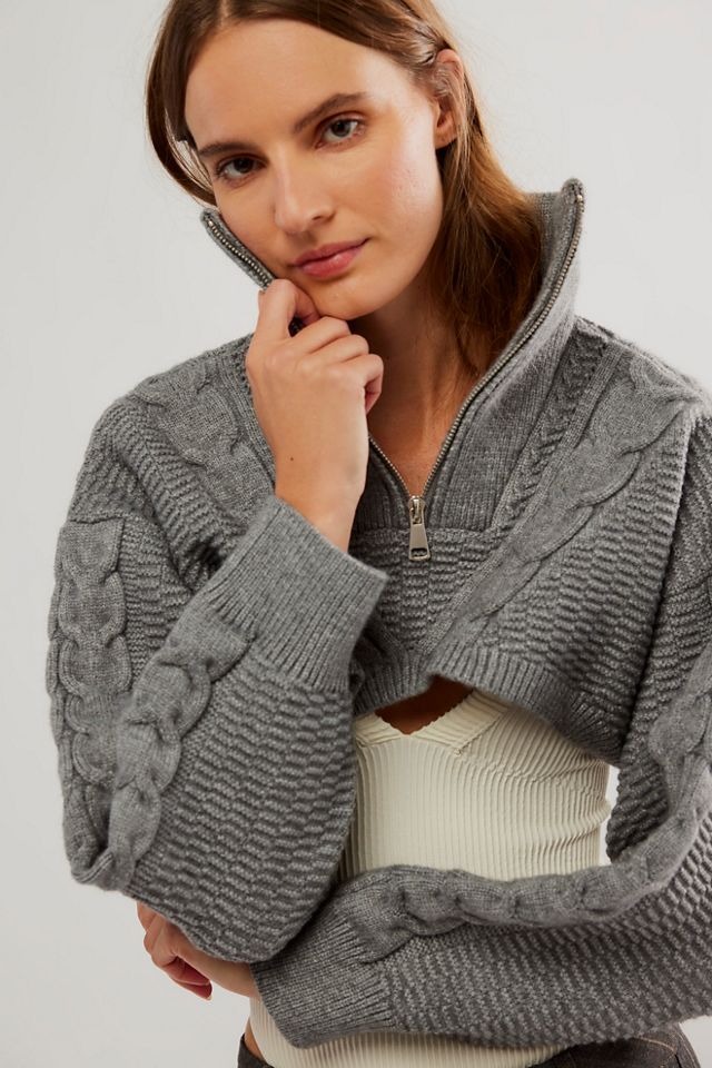 Quarter Zip Cable Bolero | Free People