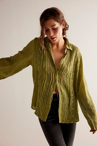 FP One Mila Shirt at Free People in Dried Aloe, Size: XS