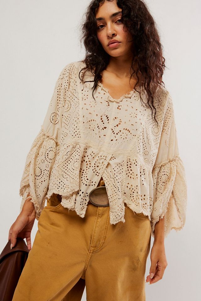 Magnolia Pearl Eyelet Patched Long Sleeve | Free People UK