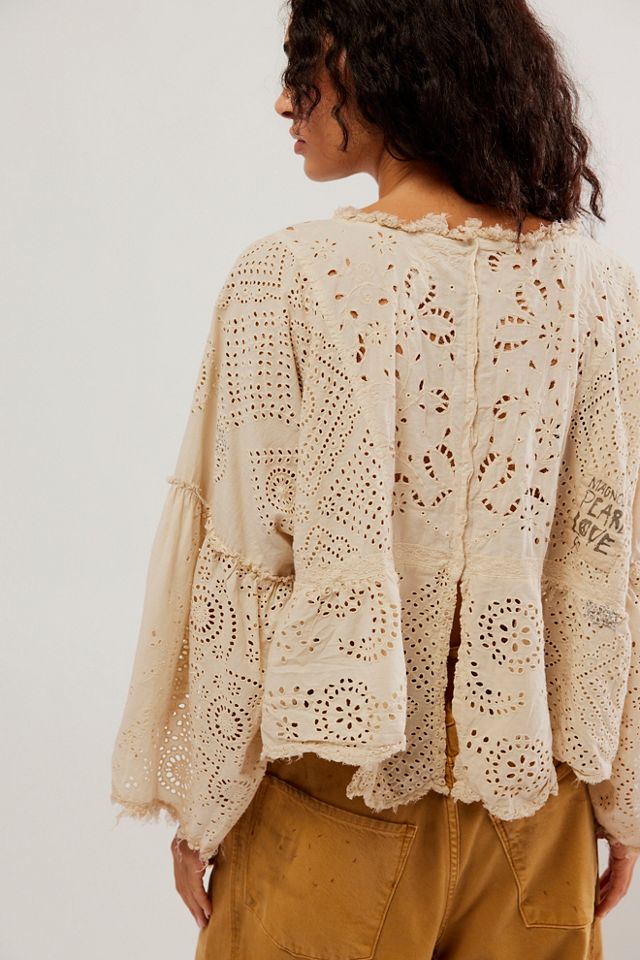 Magnolia Pearl Eyelet Patched Long Sleeve #1