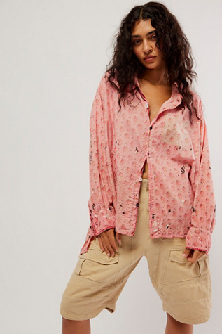 Chemise Tunique Magnolia Pearl Femme - Taille Unique, Manches Bouffantes, Rayures Beige - Occasion Très Bon état
