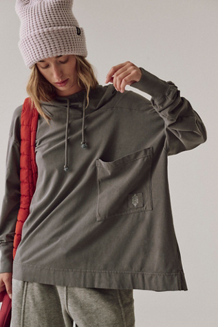 Hot Shot Hooded Layer Top by FP Movement at Free People, Gunmetal, M
