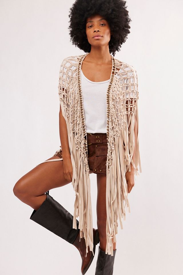 Free people fringe cardigan sale