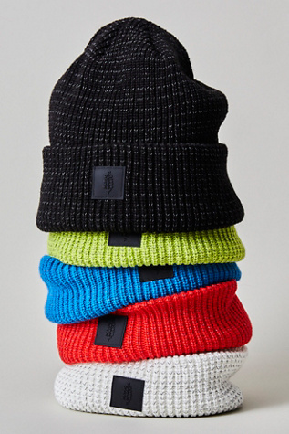 Let's Race Fleece Lined Recycled Yarn Beanie At Free People In Black