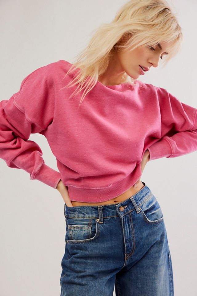 Free people cropped clearance sweatshirt