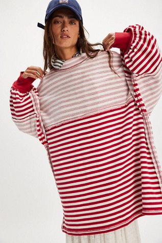 We The Free Coastal Turtleneck Sweatshirt at Free People in Red, Size: XS