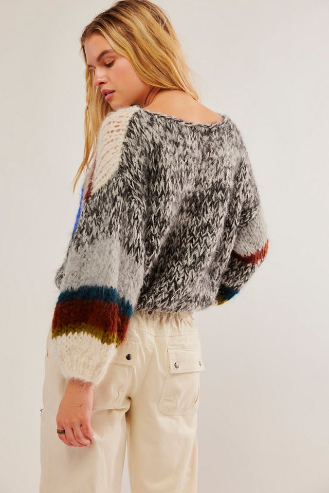 Pull à rayures asymétriques en alpaga Big Bomber Maiami #1