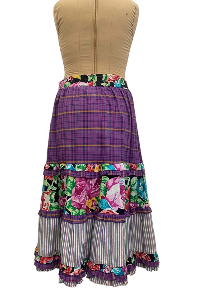 1980s Vintage Floral Rayon Tiered Skirt Selected by BusyLady Baca & The Goods #3