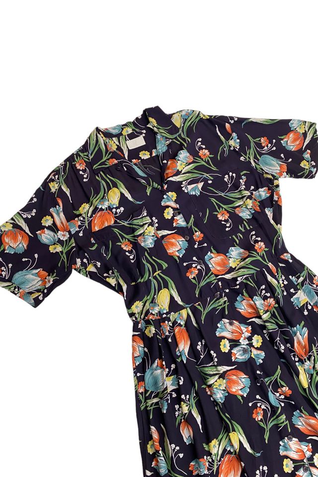 1980s Vintage ESPRIT Floral Rayon Dress Selected by BusyLady Baca & The Goods #1