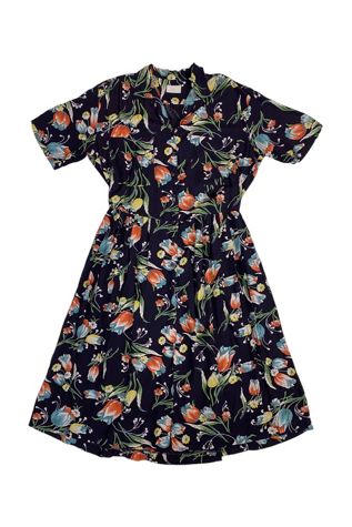 1980s Vintage ESPRIT Floral Rayon Dress Selected by BusyLady Baca & The Goods