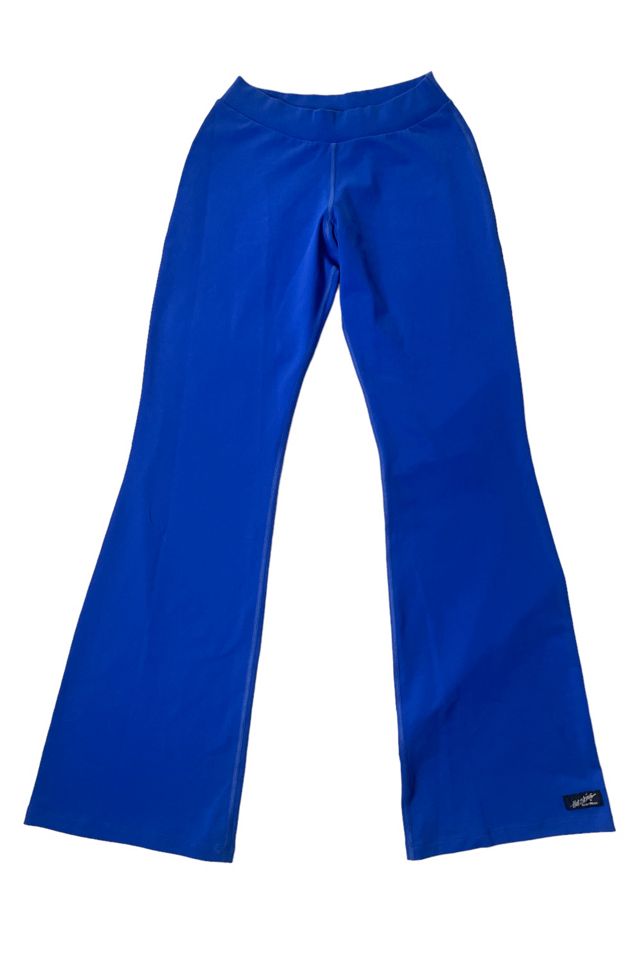 Nineties Royal Blue Bellbottom Workout Pants Selected By Ankh By Racquel  Vintage