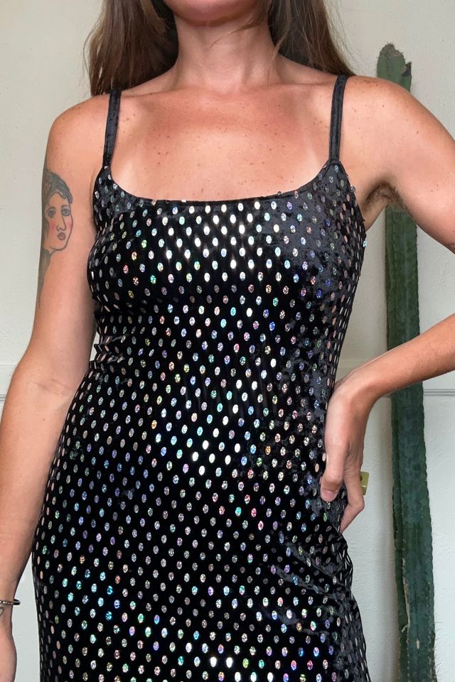 1990s Iridescent Black Velvet Maxi Dress Selected by Grievous Angel Vintage #1