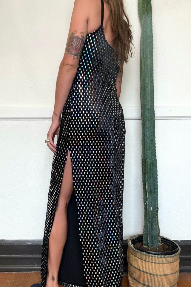 1990s Iridescent Black Velvet Maxi Dress Selected by Grievous Angel Vintage #2