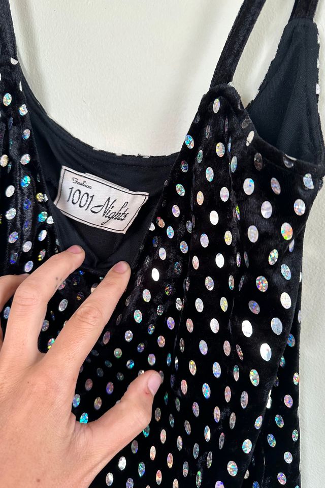 1990s Iridescent Black Velvet Maxi Dress Selected by Grievous Angel Vintage #3