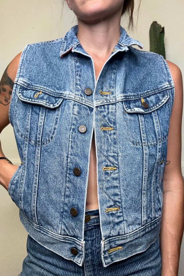 Lined hot sale denim vest