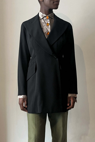 Claude Montana Black Wool Jacket Selected by Moore Vintage Archive