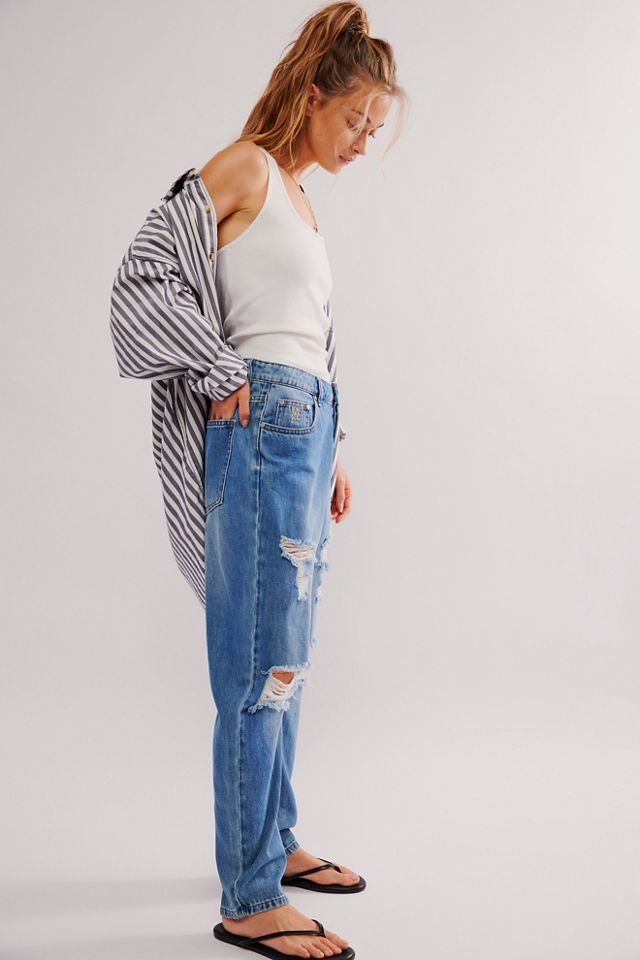 NWT $160 Free People OneTeaspoon Brando Saints Blanco Boyfriend Jeans 24 White factory