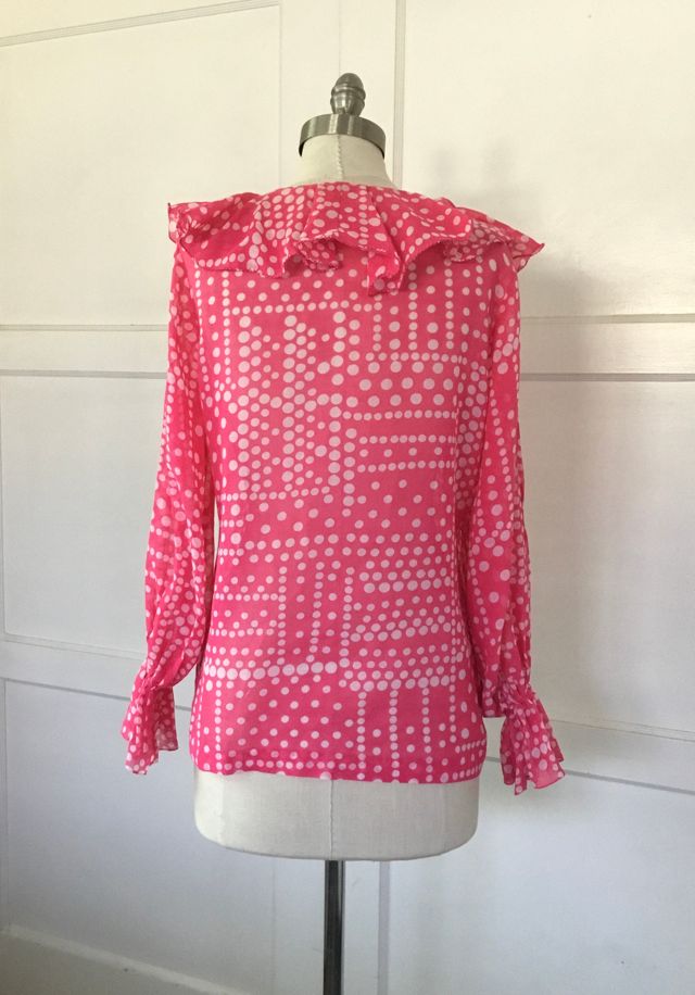 Vintage 1970s Ruffled Dot Blouse Selected by Souls of California #2