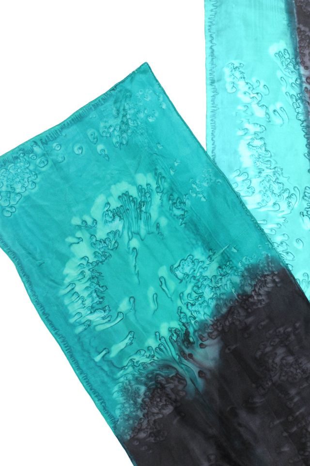 1980s Ocean Wave Silk Scarf Selected By Moons + Junes Vintage #1