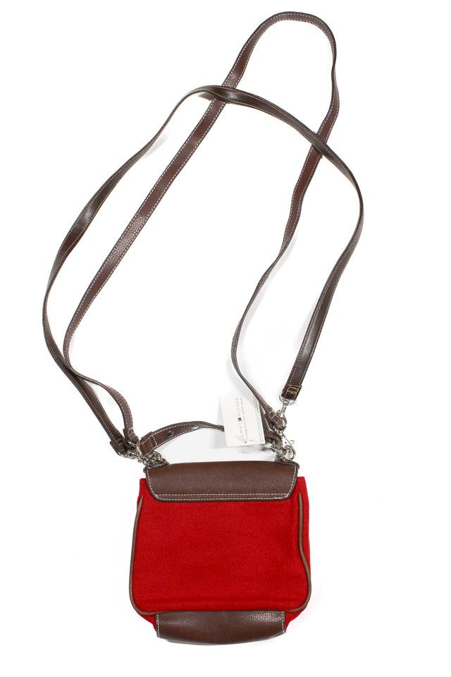 Deadstock 1990s Tommy Hilfiger Wool Leather Crossbody Purse Selected By Moons + Junes Vintage #2