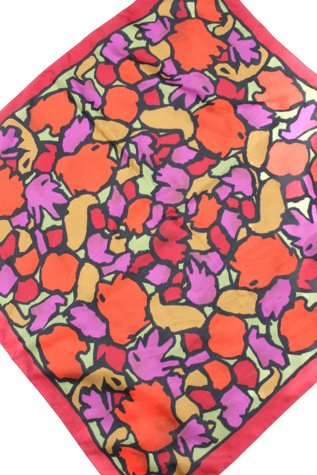 1970s Mosaic Silk Scarf Selected By Moons + Junes Vintage