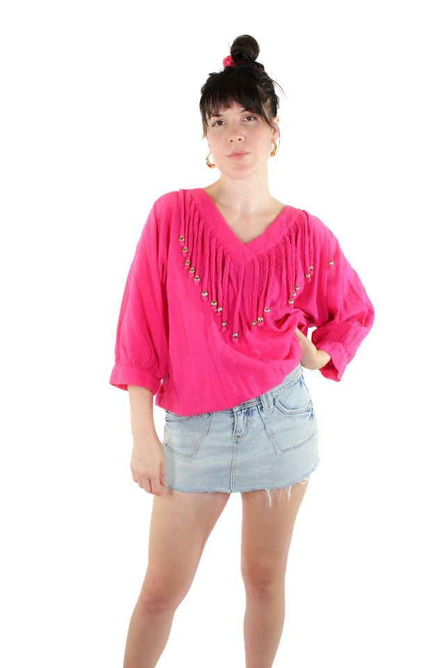 HOT PINK FRINGE TOP