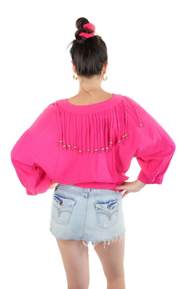 HOT PINK FRINGE TOP