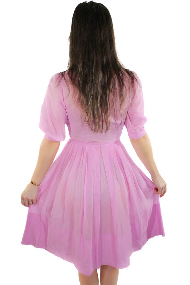 1940s Pastel Pink Midi Dress Selected By Moons + Junes Vintage #2