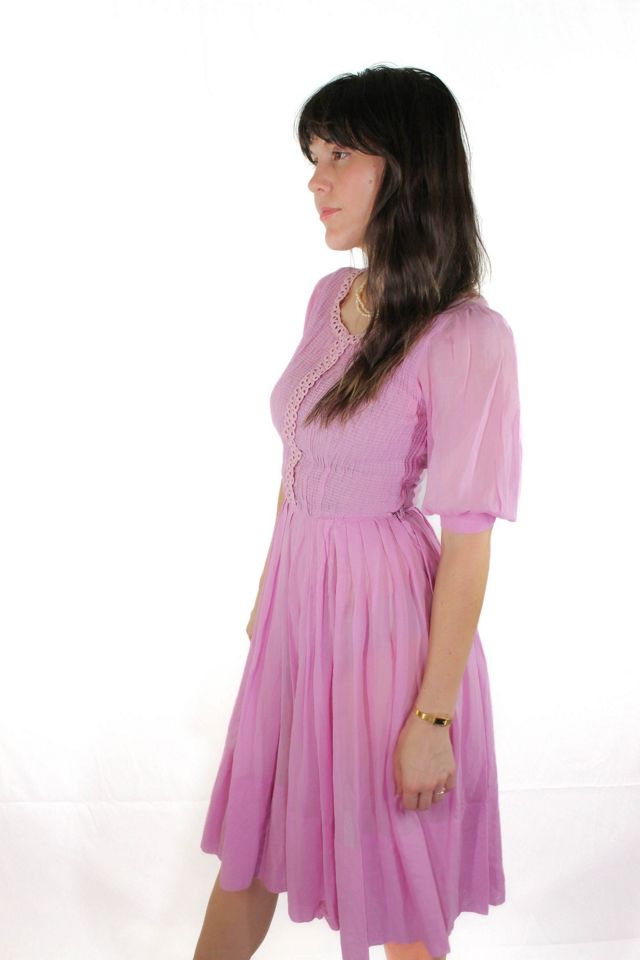 1940s Pastel Pink Midi Dress Selected By Moons + Junes Vintage #3